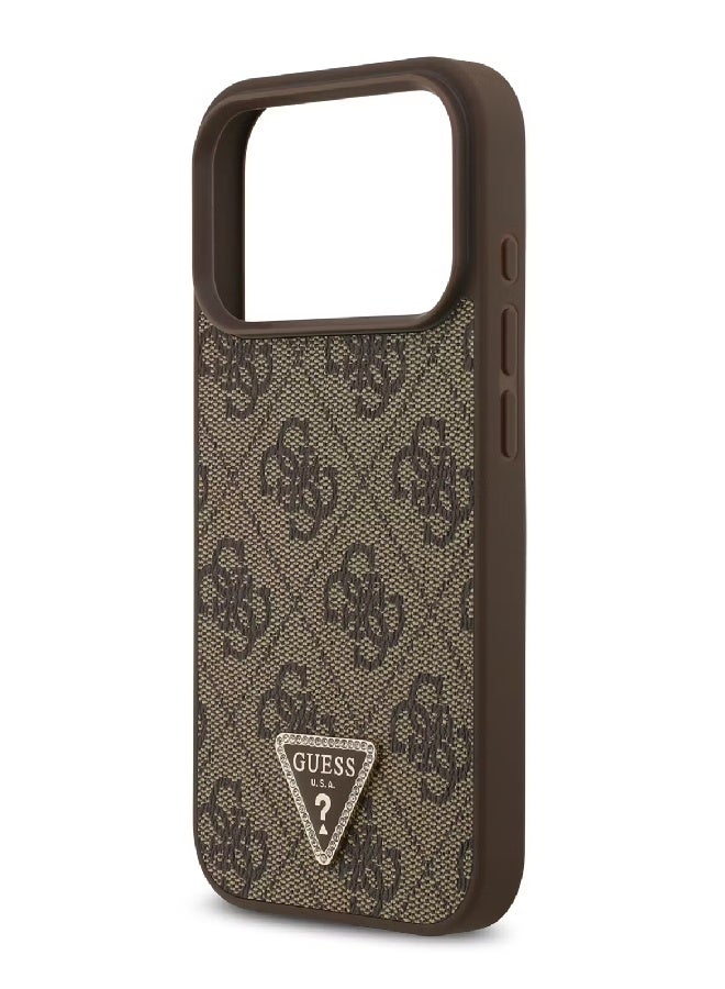 Guess MagSafe 4G PU Leather Case with Triangle Logo for iPhone 17 Pro Max - Brown - Image 2